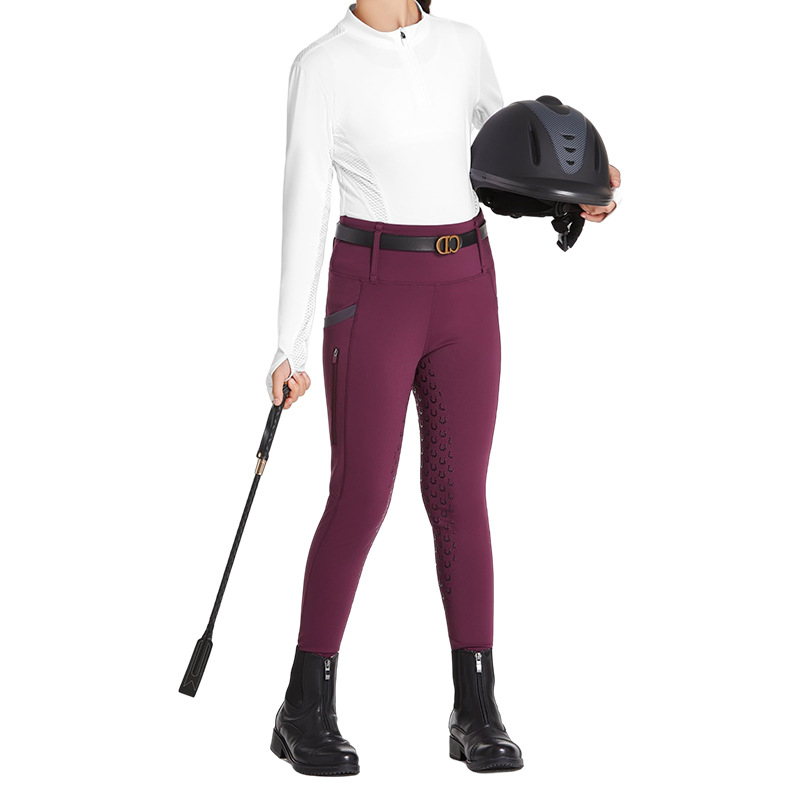 Cross-Border Tk Kidsren's Riding Clothing Spring & Fall High-Elastic Semi-Silicone Fabric Outdoor Training Cycling Equestrian Pants Customization