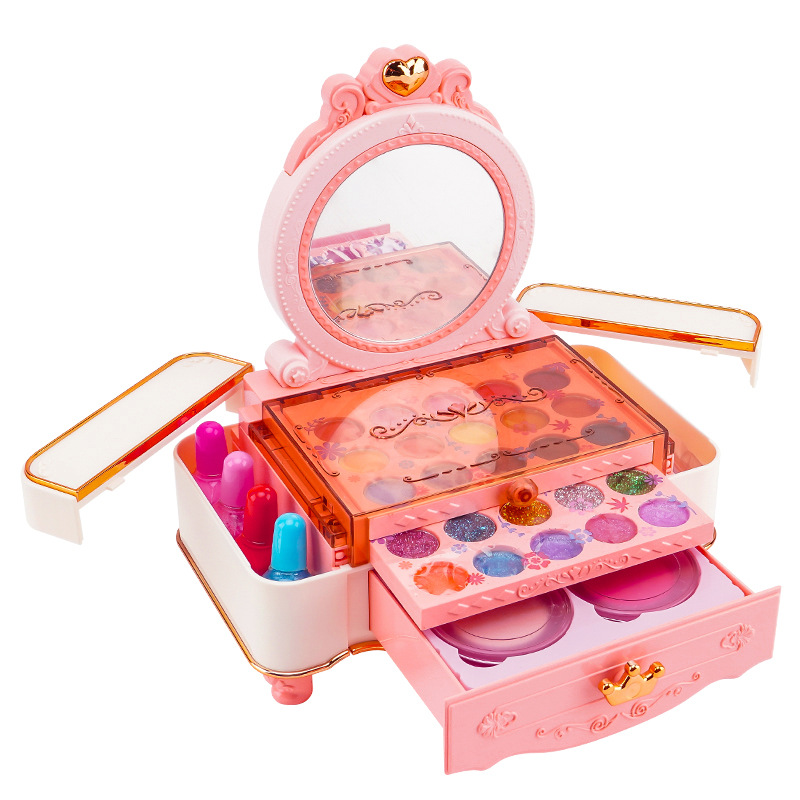 Factory direct supply children's makeup girl cosmetics play house portable princess gift jewelry dressing toys suit