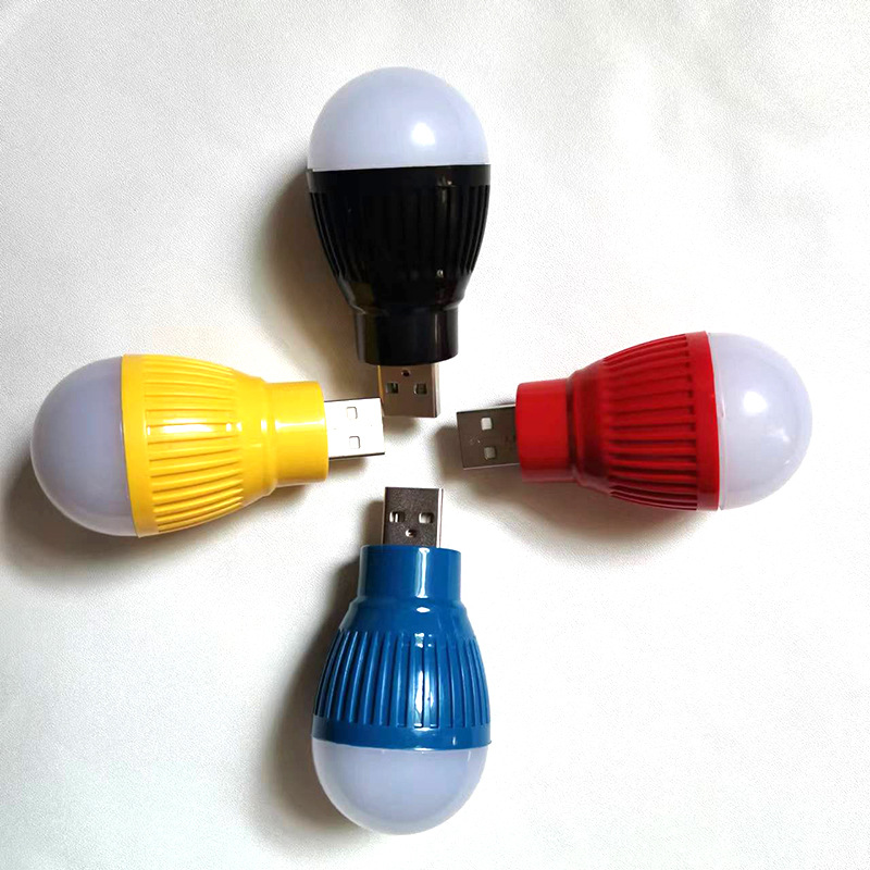 Led Colorful Small Light Bulb USB Portable White Light Travel Power Outage and Other Multi-Function Low-Power Emergency Light Lighting
