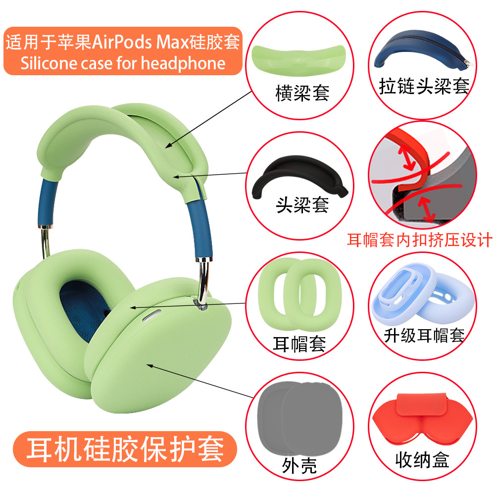 Подходит для Apple AirPods Max, защитный чехол для наушников, чехол для оголовья, силиконовый прозрачный TPU чехол