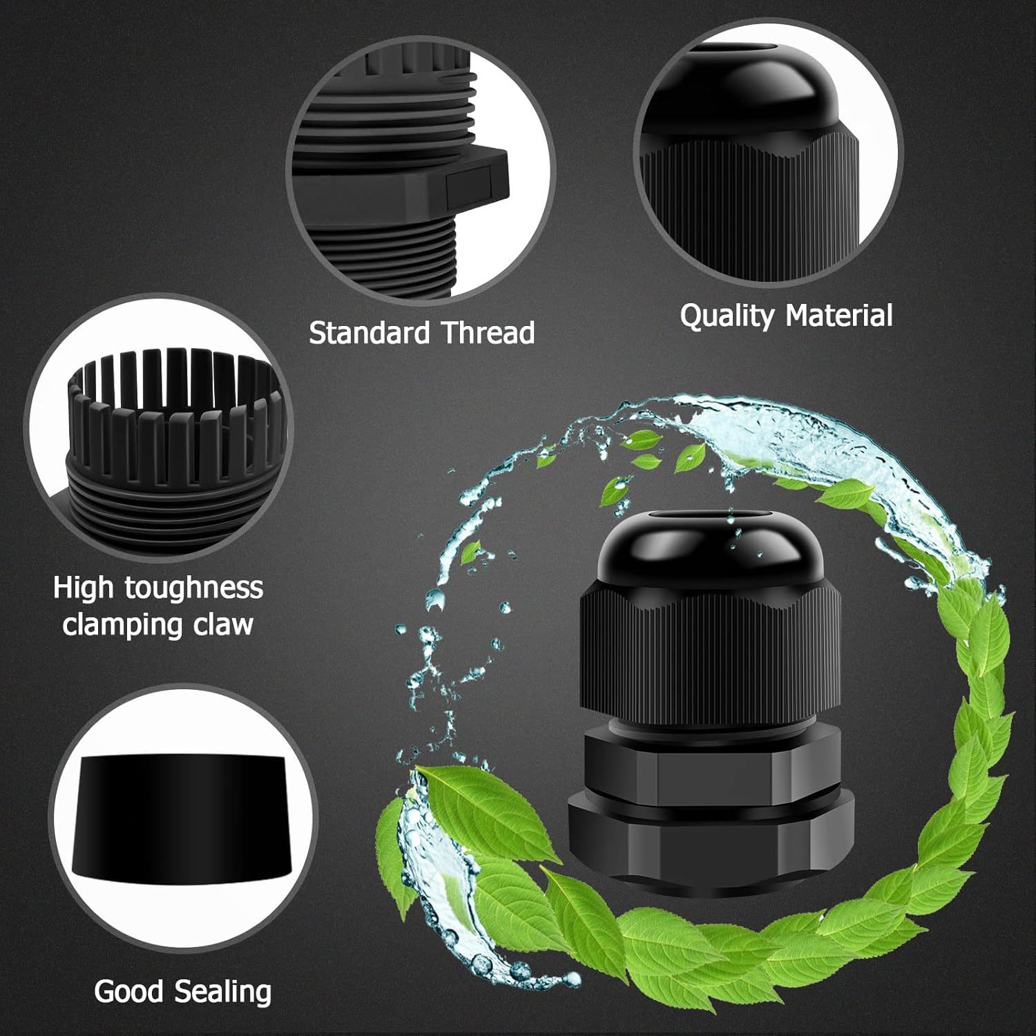 Hanibos 20 Stück Cable Clamp Pg9 Adjustable 4-8 mm