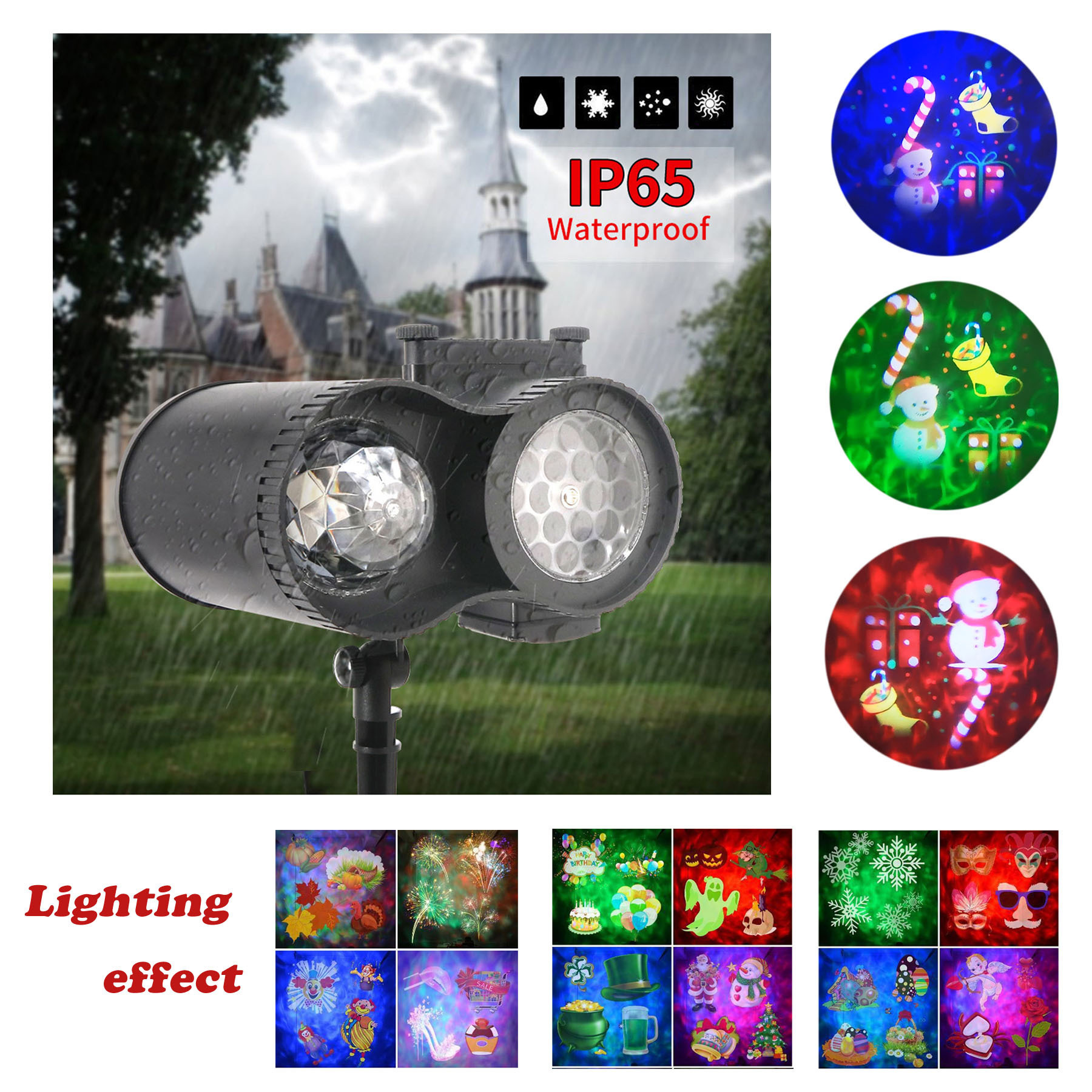 Factory sale water pattern starry light ocean wave Halloween Christmas pattern projection lamp LED outdoor party Garden