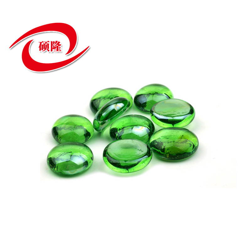 Supply glass flat beads transparent green ancient blue sea blue landscape fish tank for children archaeological digging