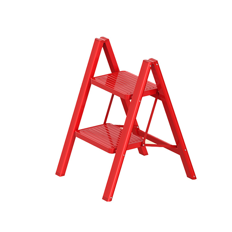 [Housewarming happiness] ladder household folding thickened herringbone ladder Red extra large pedal entrance ladder safety ladder