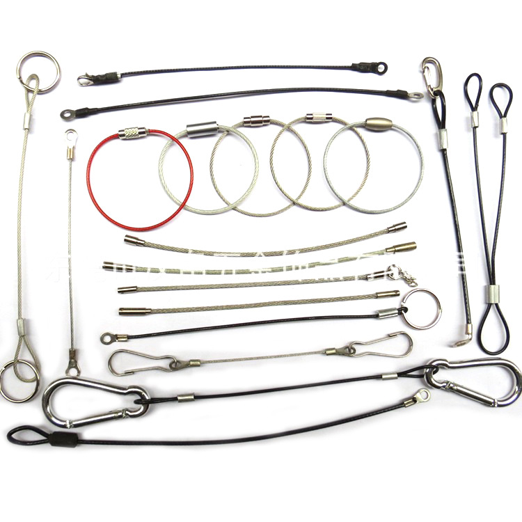 Manufacturer Supplies Stainless Steel Wire Rope Rings, Rubber-Coated Wire Rings, Luggage Tags, Key Rings, Spot Wholesale