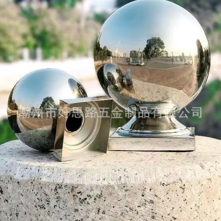 304 Square Tube Integrated Ball Base Stainless Steel Stair Handrail Post Fence Decorative Welded Ball Bracket Cover Guardrail