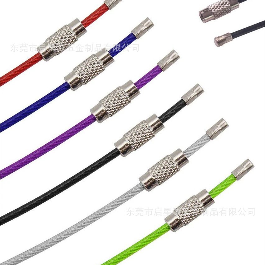Manufacturer Supplies Coated Steel Wire Rope Pvc Colorful Carbon Steel Luggage Rope DIY Keychain Pendant Stainless Steel