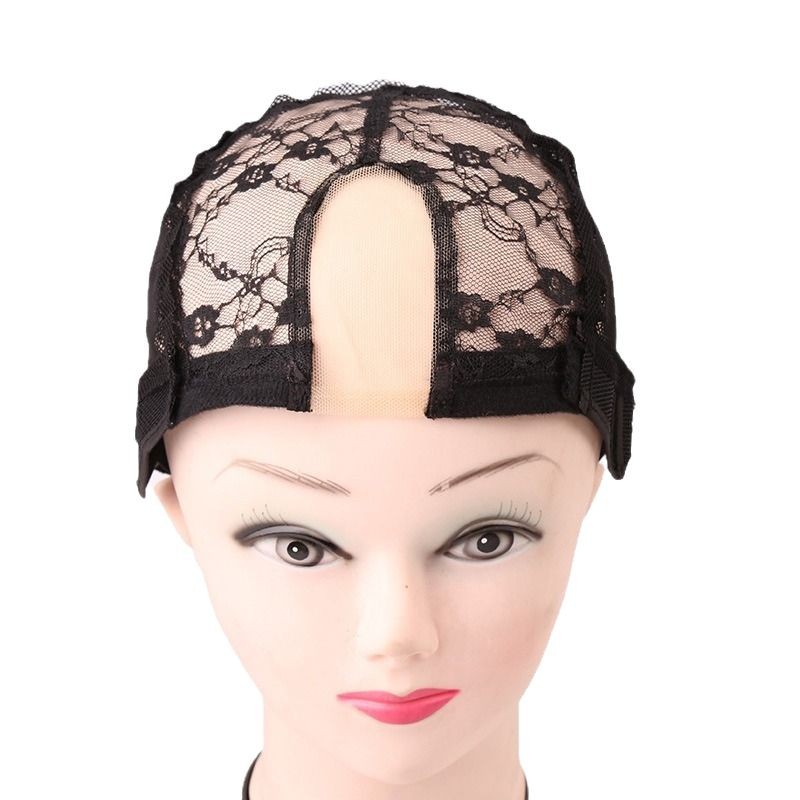 Factory Direct Sales Center Parted Upart Lace with Adjustment Buckle Elastic Mesh Wig Mesh Cap