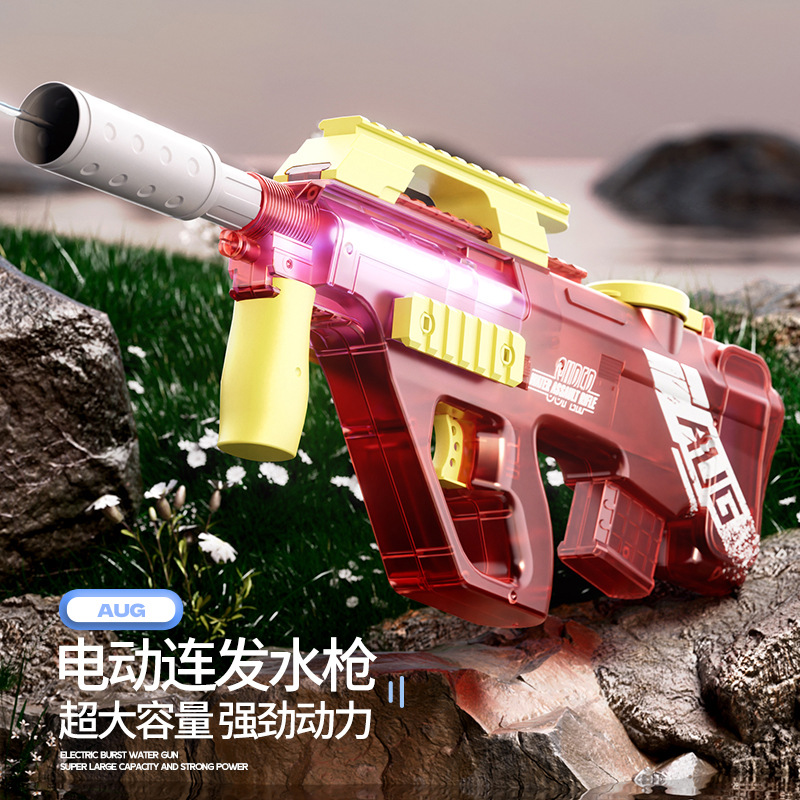 Explosive Kidsren's Electric High-Speed Water Gun Aug Burst P90 Water Spray Gun Lighting Summer Beach Water Toy