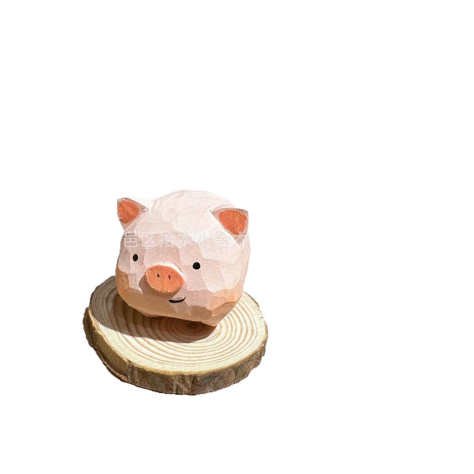 Piggy Carving Pendant Accessories Purely Handmade Elf Cute Cartoon Internet Celebrity Same Style Hot Selling Gifts Wooden Products Piggy