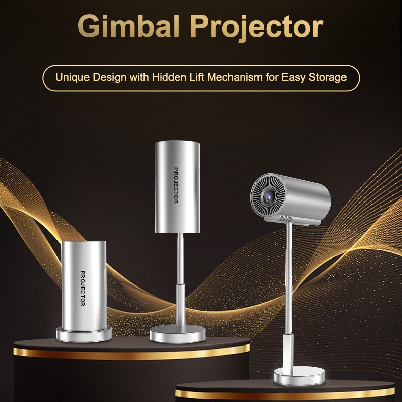 Foreign trade new 4K ultra-high definition highlight telescopic folding pan-tilt projector WIFI mobile phone with screen 720P projector