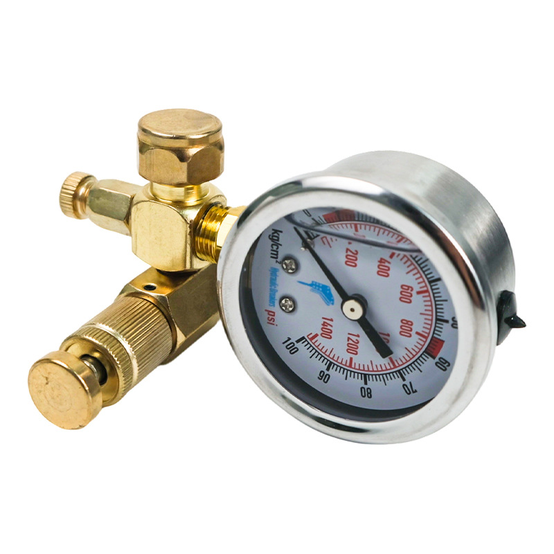 Gun head nitrogen pressure inflatable gauge hydraulic pressure gauge excavator water Mountain engineer ancient river breaking hammer nitrogen meter box