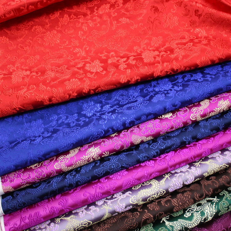 Chinese Style Tang Suit Cheongsam Baby Clothes Kidsren's Clothing Spun Silk Satin Handmade Packaging Fabric Jacquard Brocade Dragon Pattern Fabric