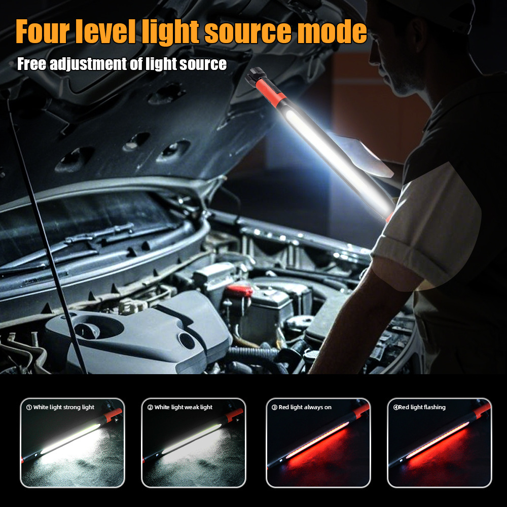 Auto Repair Lamp Led Rechargeable Work Light Super Bright Magnetic Adsorption with Hook 3 Light Modes