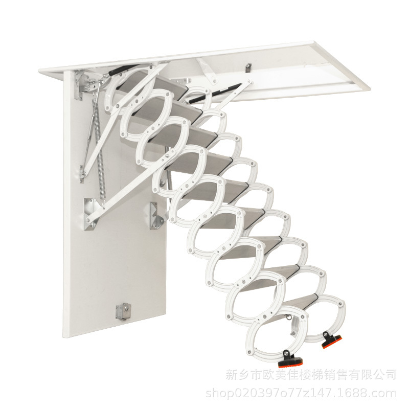 Attic Telescopic Indoor and Outdoor Fire-Fighting Duplex Invisible Folding Lifting Multifunctional Shrink Stretch Villa Ladder
