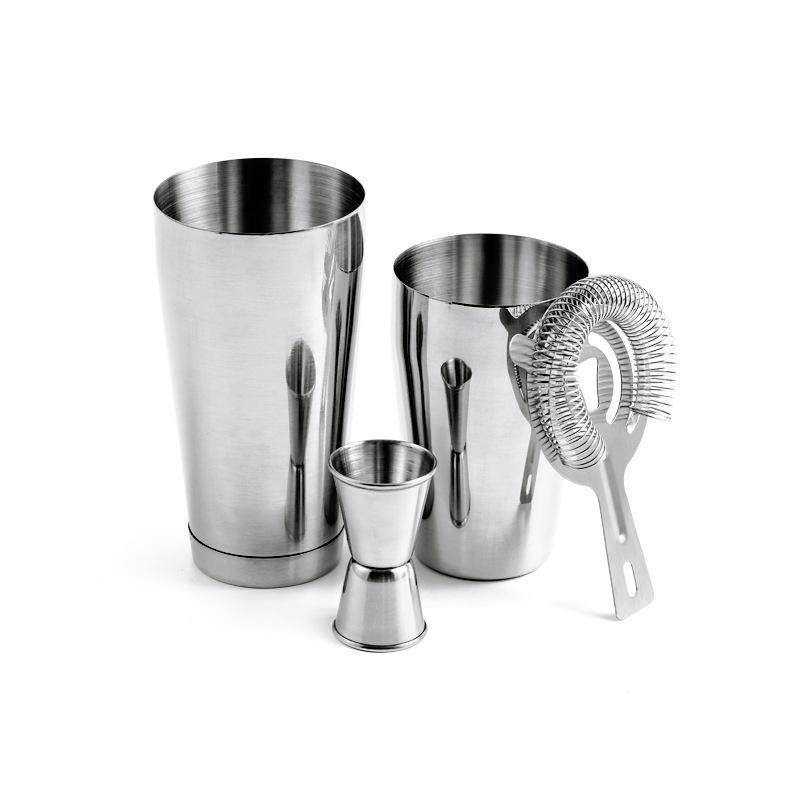Amazon Explosions Stainless Steel Cocktail Shaker suit Bar Cocktail Shaker Four Pieces Boston Cocktail Shaker