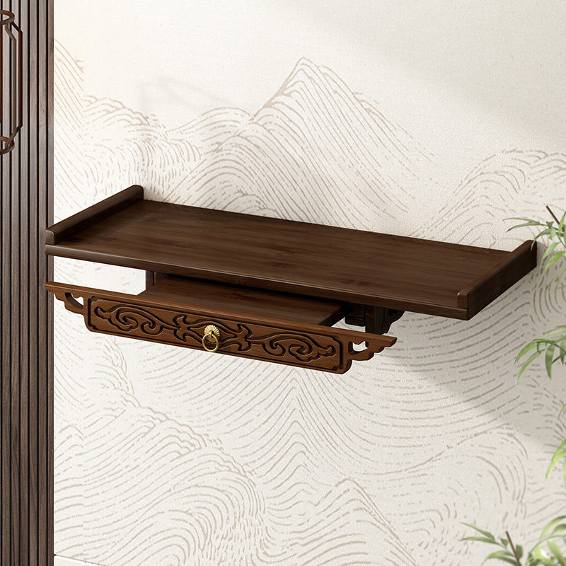 Buddhist shrine Wall-mounted God of Wealth Shrine Small Worship Platform Guanyin Buddha Statues for Seat Platform Buddha Platform Divine Base Bracket