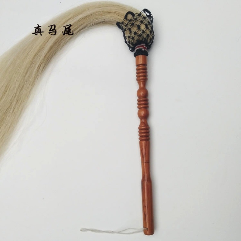 Tai Chi whisk Buddha dust dust dust real horsetail whisk dust horsetail flick peach wood jujube wood factory outlet