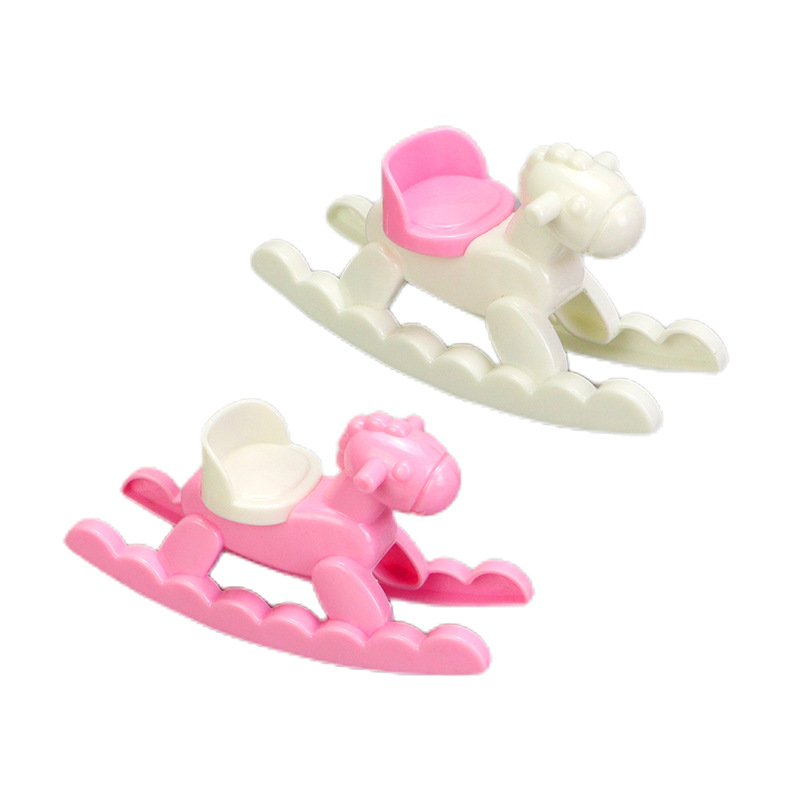 Japanese ins toy rocking horse cake three-dimensional swing horse party decoration dessert table plug-in