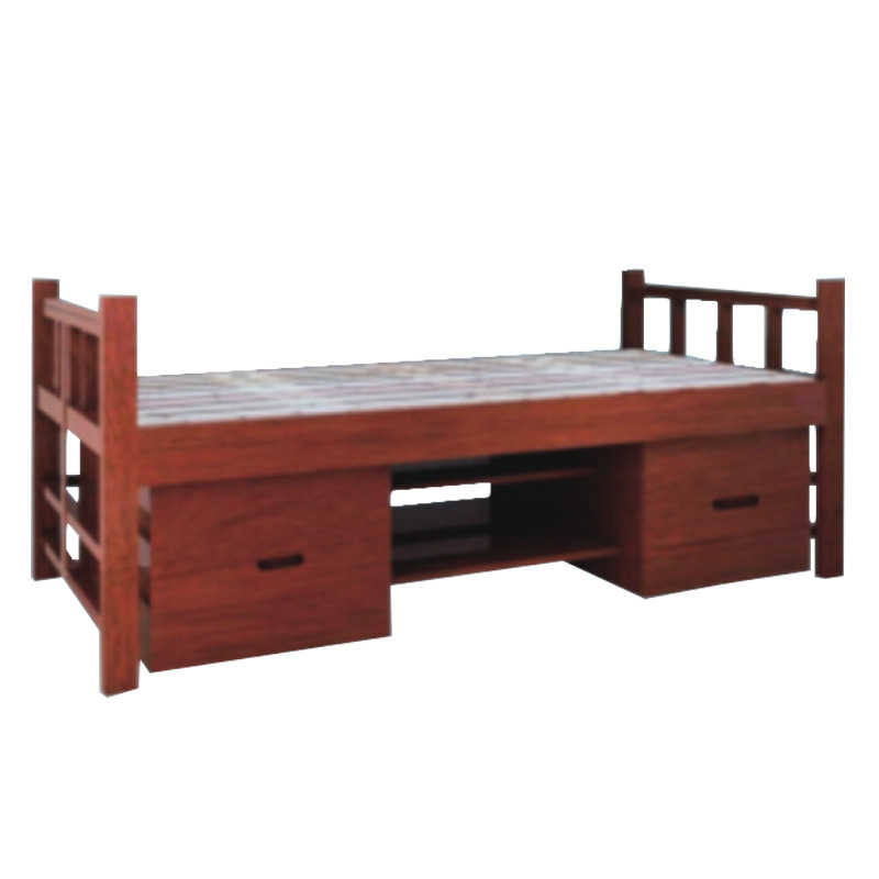 Factory Direct Supply Dormitory Solid Wood Double Bed Single Bed Wardrobe Home Bed Solid Wood Bed Home Bed