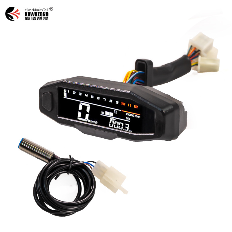 Cross-Border South American Motorcycle Instrument Modification Universal Lcd Electronic Multi-Function Speedometer Tachometer Fuel Gauge Assembly