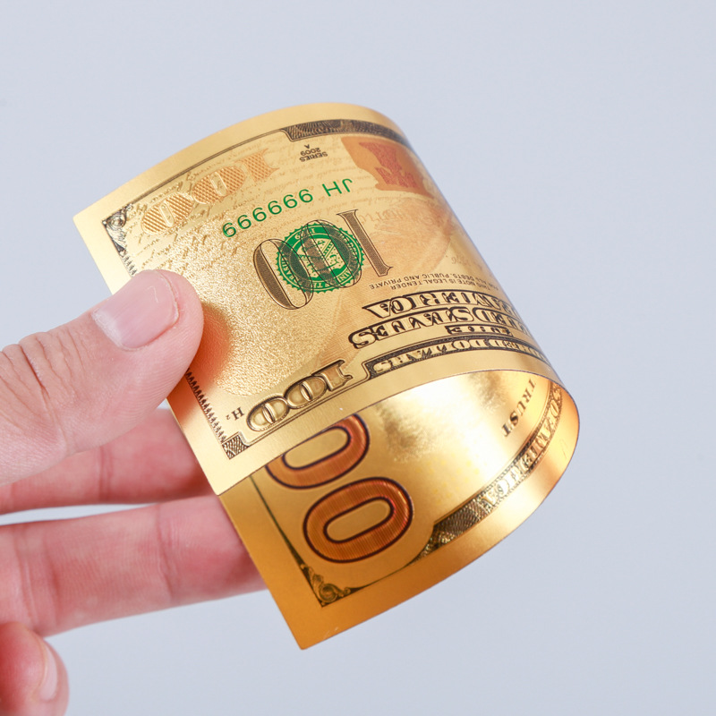 Customized Pet Gold Foil Hot-Selling Commemorative Banknotes, Euro Colorful Collection Commemorative Ornamental Crafts Manufacturer Wholesale