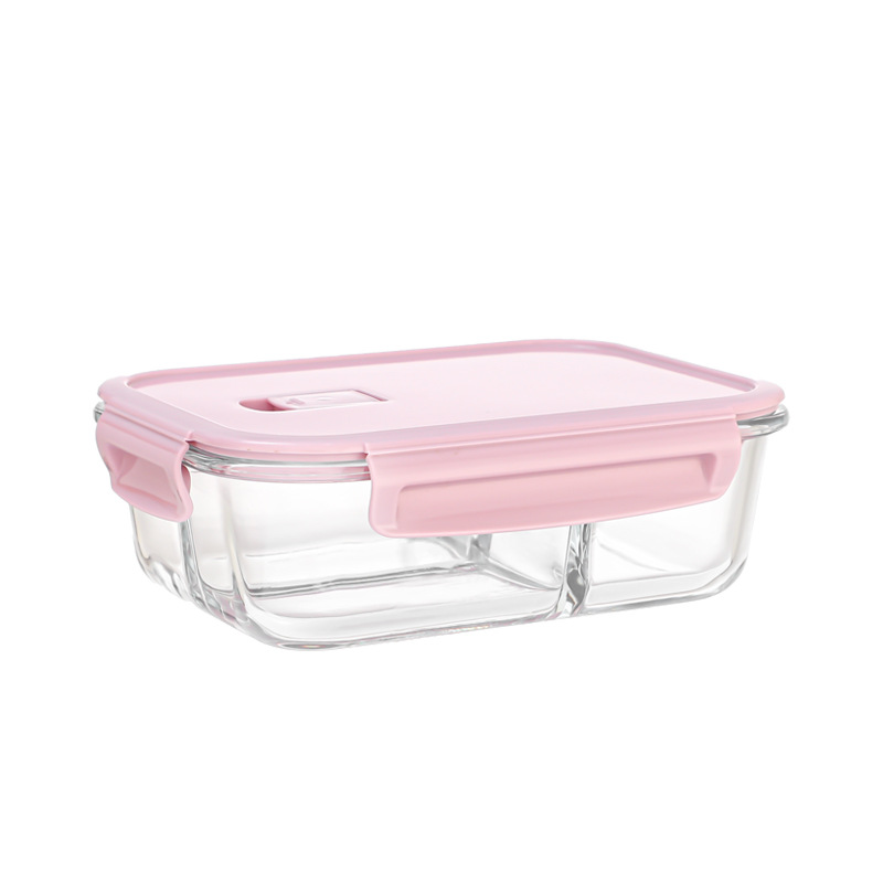 Rectangular Glass Lunch Box, Heat-Resistant Food Storage Container, Food-Grade Lunch Box, Bento Box, Insulated Bowl, Heat-Resistant Glass Lunch Box
