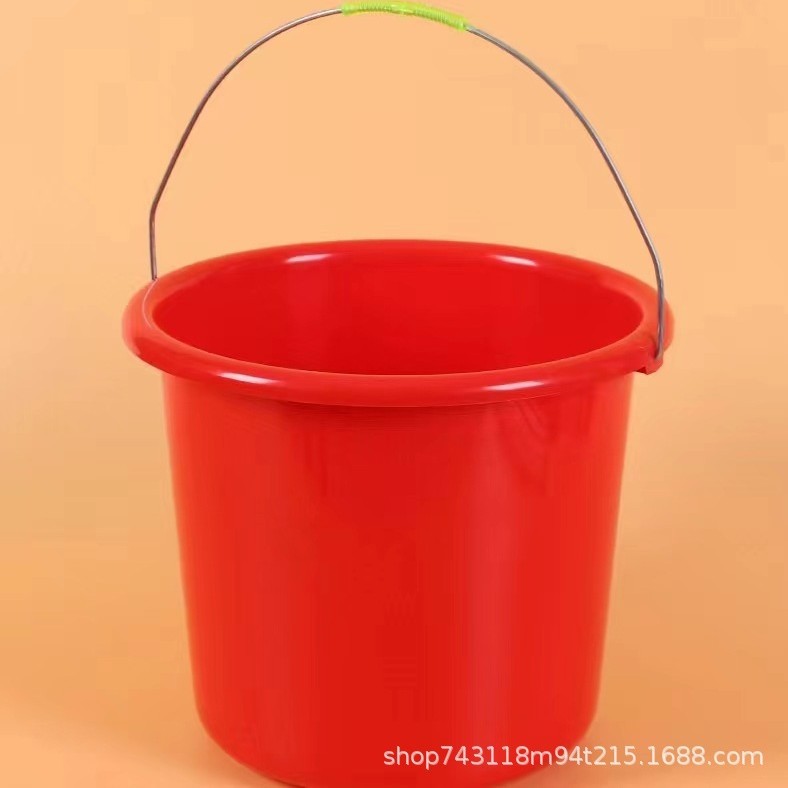 Утолщенное пластиковое ведро, красное ведро, ведро для мытья машины, ведро для воды, ведро для сельского хозяйства, рекламное ведро
