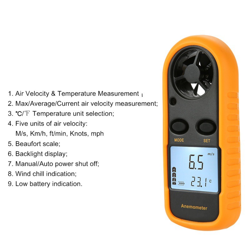 Biaozhi Gm816 Handheld Digital Anemometer Wind Speed Measurement Fan Air Conditioner Computer Measurement Anemometer Wholesale