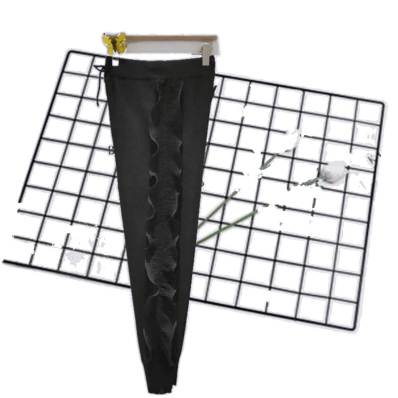 Z1B [14,000+ Followers] High-Waisted Slimming Casual Sports Lace Long Pants Harem Pants Women's New Style Ruffled Pants
