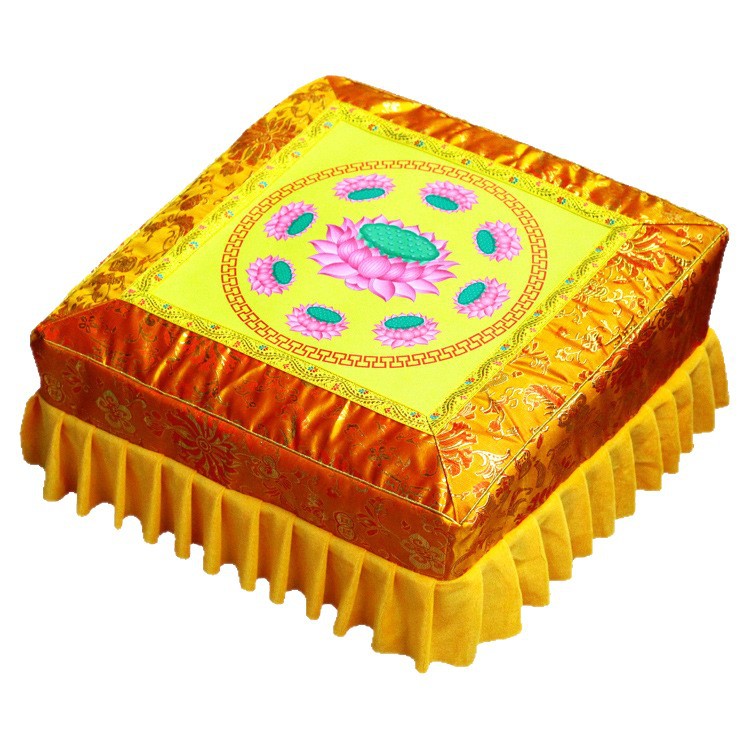 Removable and Washable Lotus Kneeling Meditation Cushion Chair Stool for Home Use, Solid Wood Zen Meditation Mat, Yoga Futon for Kneeling