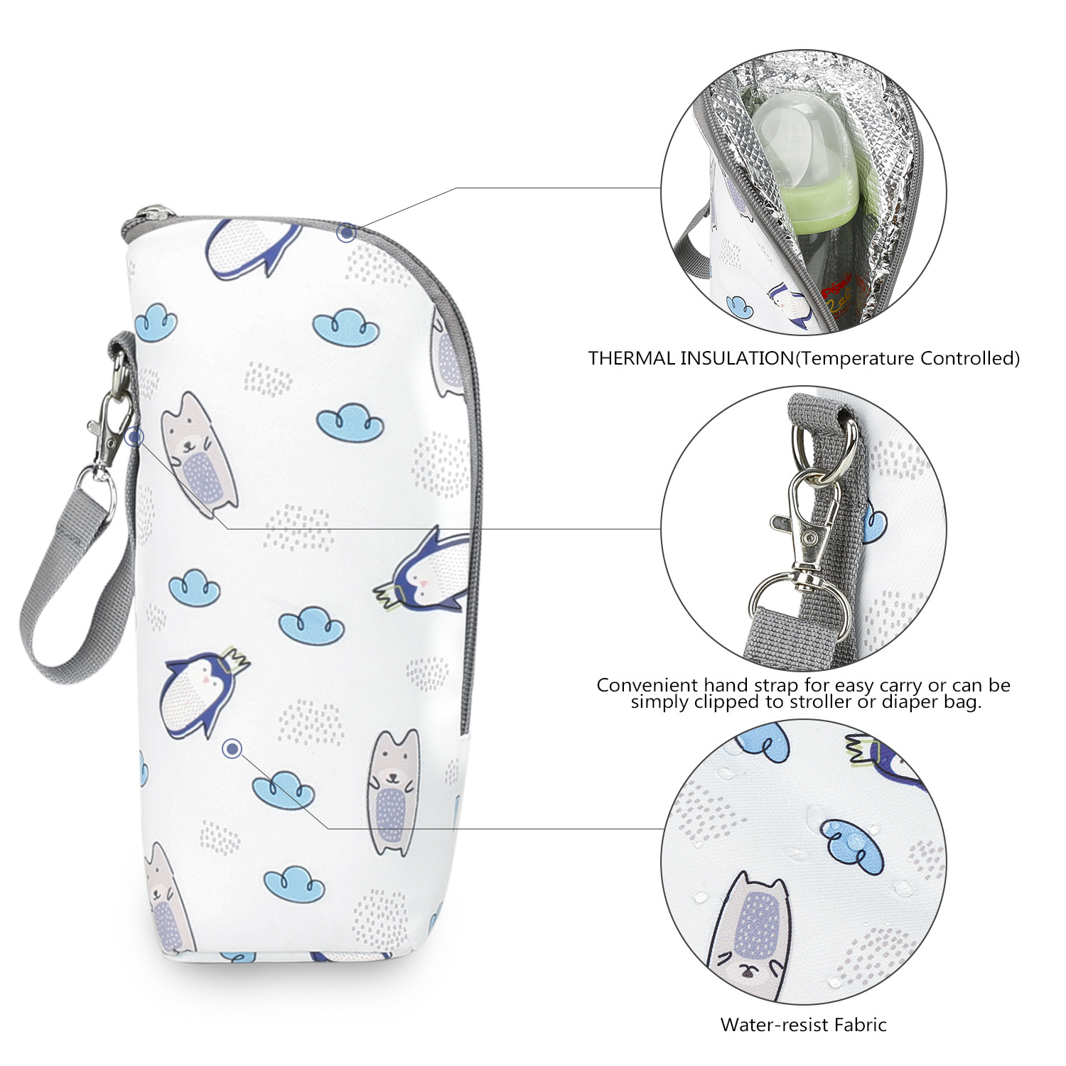 CPC portable milk bottle bag aluminum mold insulation Mummy bag accessories diaper bag