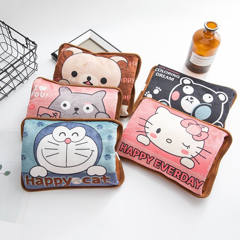 Electric hot water bag cartoon charging hand warmer warm baby double plug plush electric heater factory outlet