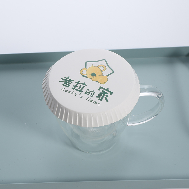 Barber Shop Beauty Salon Disposable Paper Cup Lid Paper Coaster with Straw Mouth Straw Hole Paper Cup Lid Can Be Customized with Logo