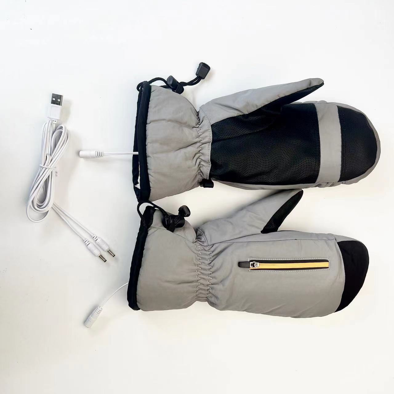 Amazon Electric Ski Glove Bag Finger Winter Outdoor Windproof Waterproof Warm Thickened fleece-lined New Cross-border