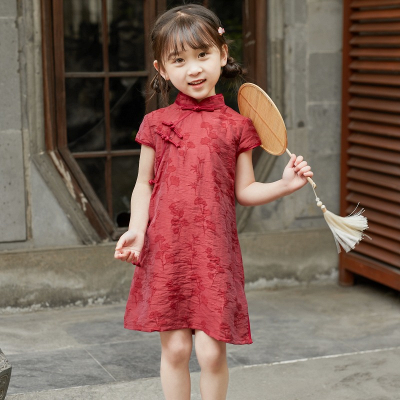 Children's cheongsam girls' Chinese style dress new summer baby cheongsam