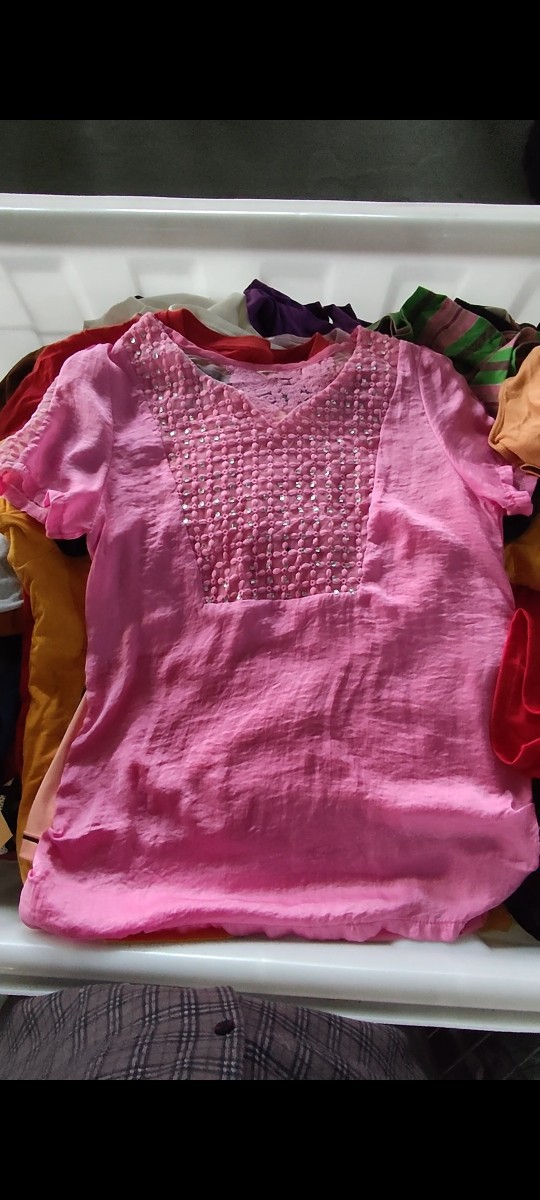 Second-Hand Clothes Old Export Africa Southeast Asia Women's Short T-Shirt Retro Simple Large Size Short-Sleeved Women's Summer Short-Sleeved T-Shirt Women