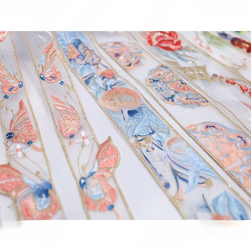 Curtain Screen Embroidery Style Hanfu Embroidery Decoration Collar Edge Lace Accessories Embroidery Lace