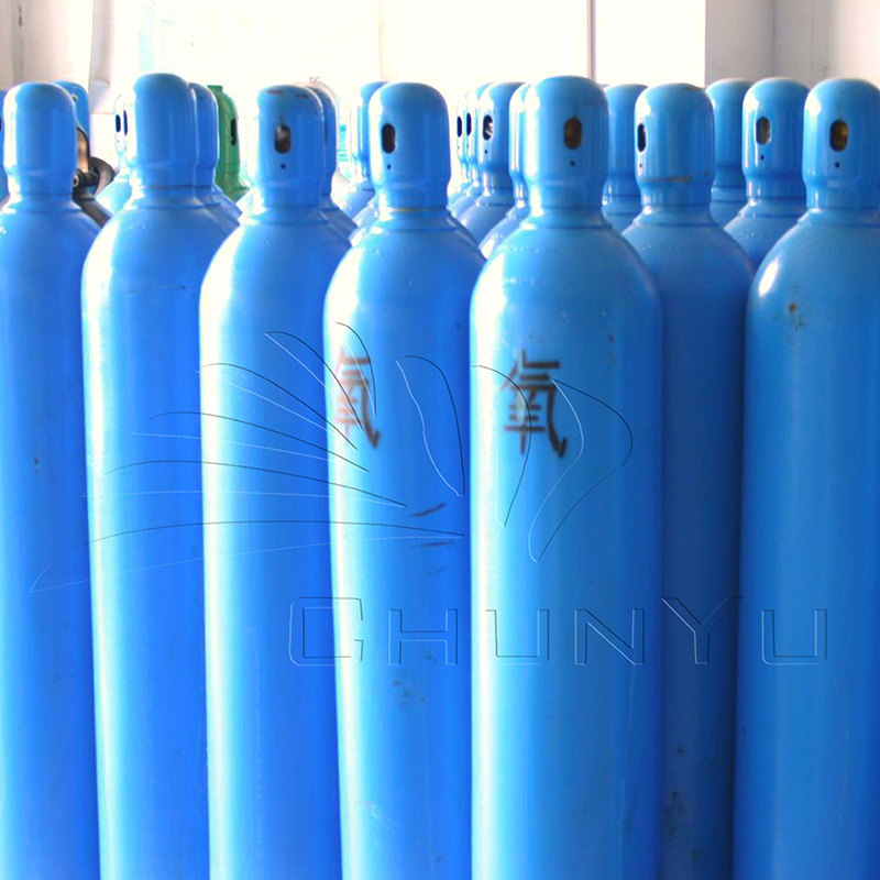 Industrial Oxygen Cylinder 40 Liters High Pressure Gas Storage Oxygen Tank High Purity Gas Welding and Cutting Seamless Cylinder National Standard Manufacturer Wholesale
