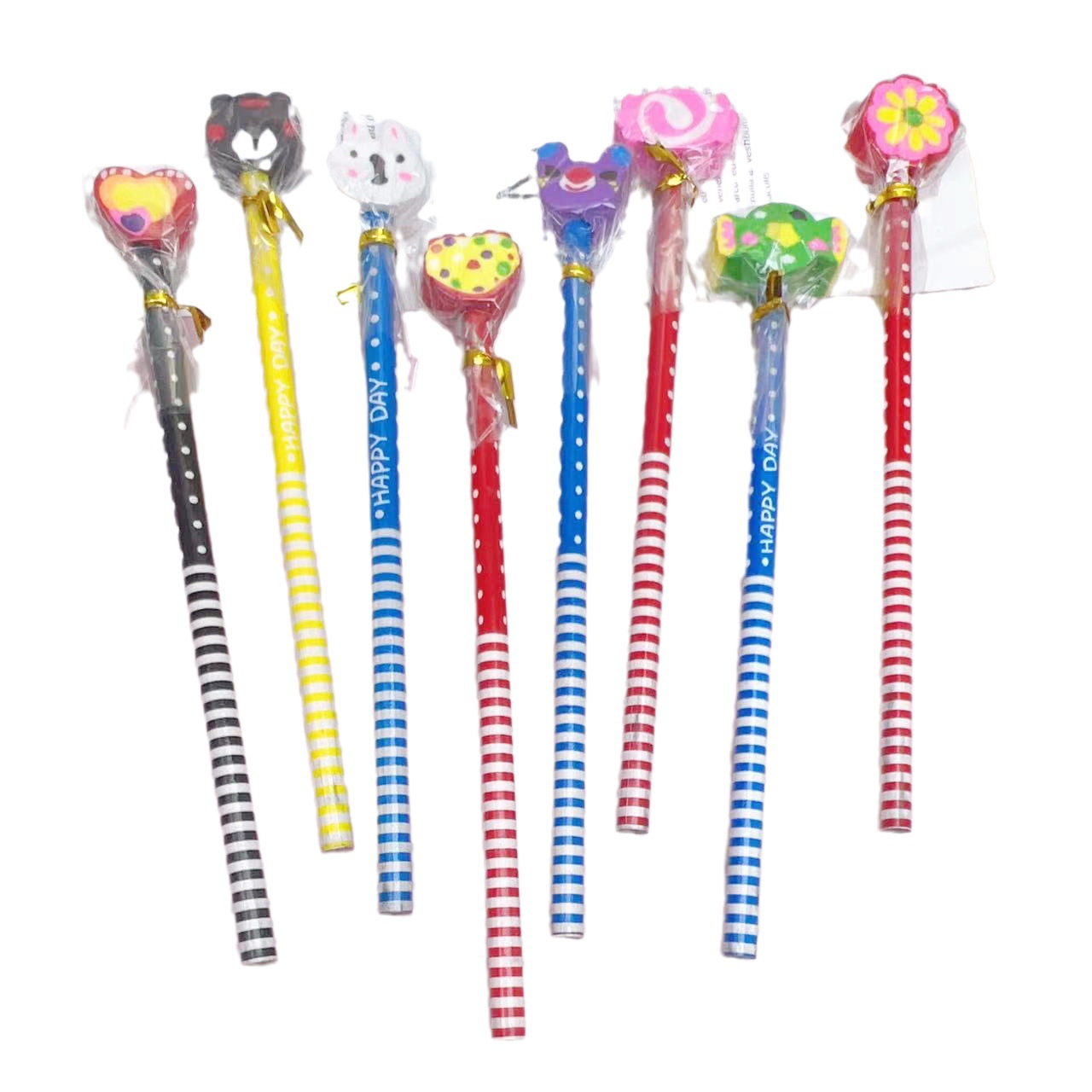 Elementary School student award HB pencil with eraser pencil children sketch drawing brush cute cartoon eraser pencil wholesale