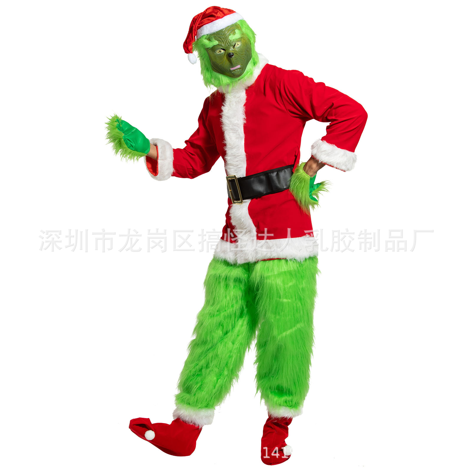 Christmas Costume Monster Gods Steal Green Fur Monster Grinch Costume Green Fur Monster Mask the Greengrinch Funny