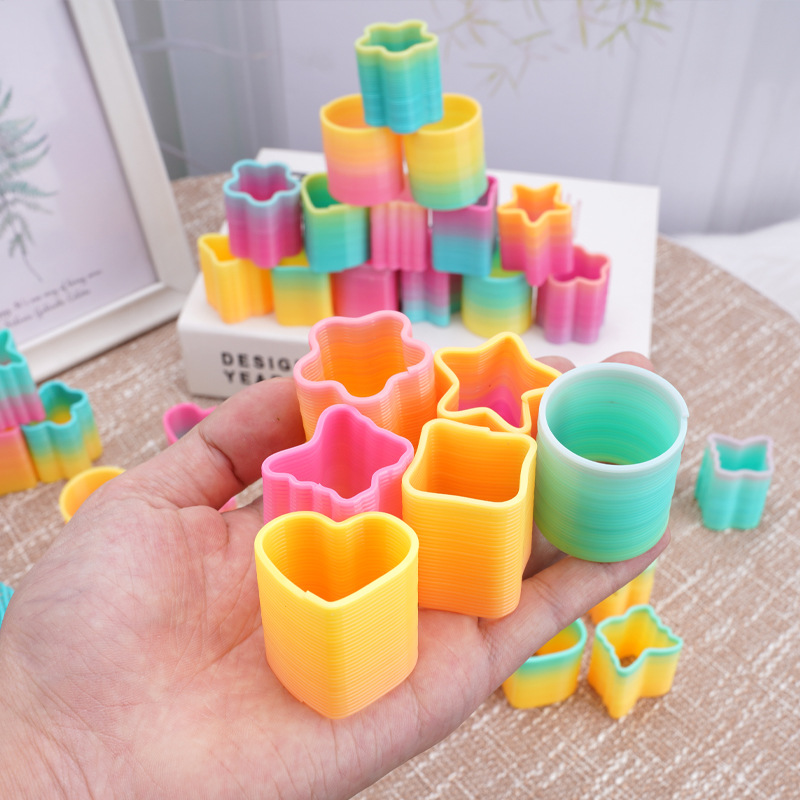Qixing Rainbow Circle Cross-border Exclusive for School Supermarket Shaped Stall Prizes Temple Fair Toy Spring Ring Factory Direct Supply