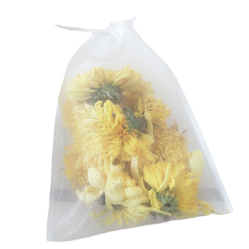 Spot 6*8cm nylon tea bag transparent drawstring tea bag disposable universal portable rose green tea scented tea