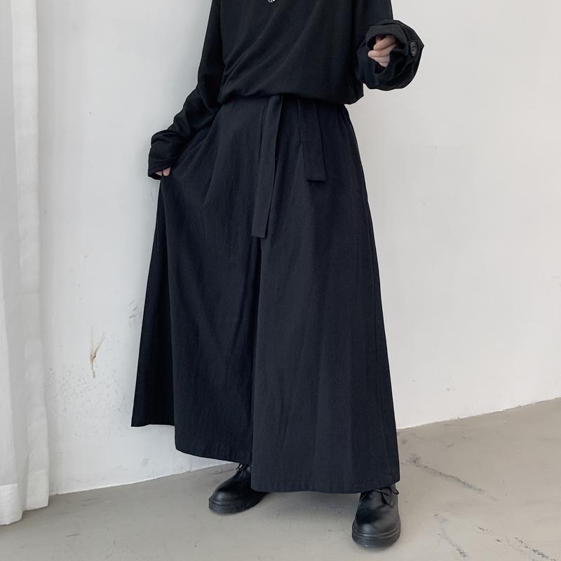 Pants Men's Design Sense plus size Wide Leg Pants Yohji Yamamoto Style Skirt Pants Diablo Samurai Pants Barber Japanese Style Pants