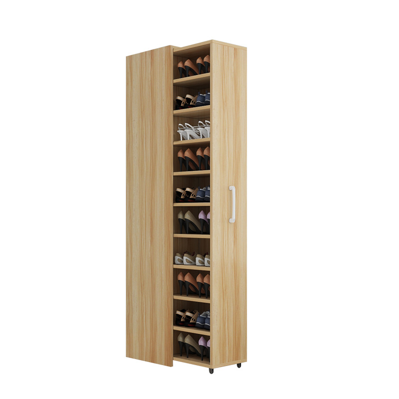 Push-pull Dustproof Shoe Cabinet Household Doorway Large Capacity Gap Shoe Rack with Wheels Slot Drawer-type Movable Side-pull Cabinet