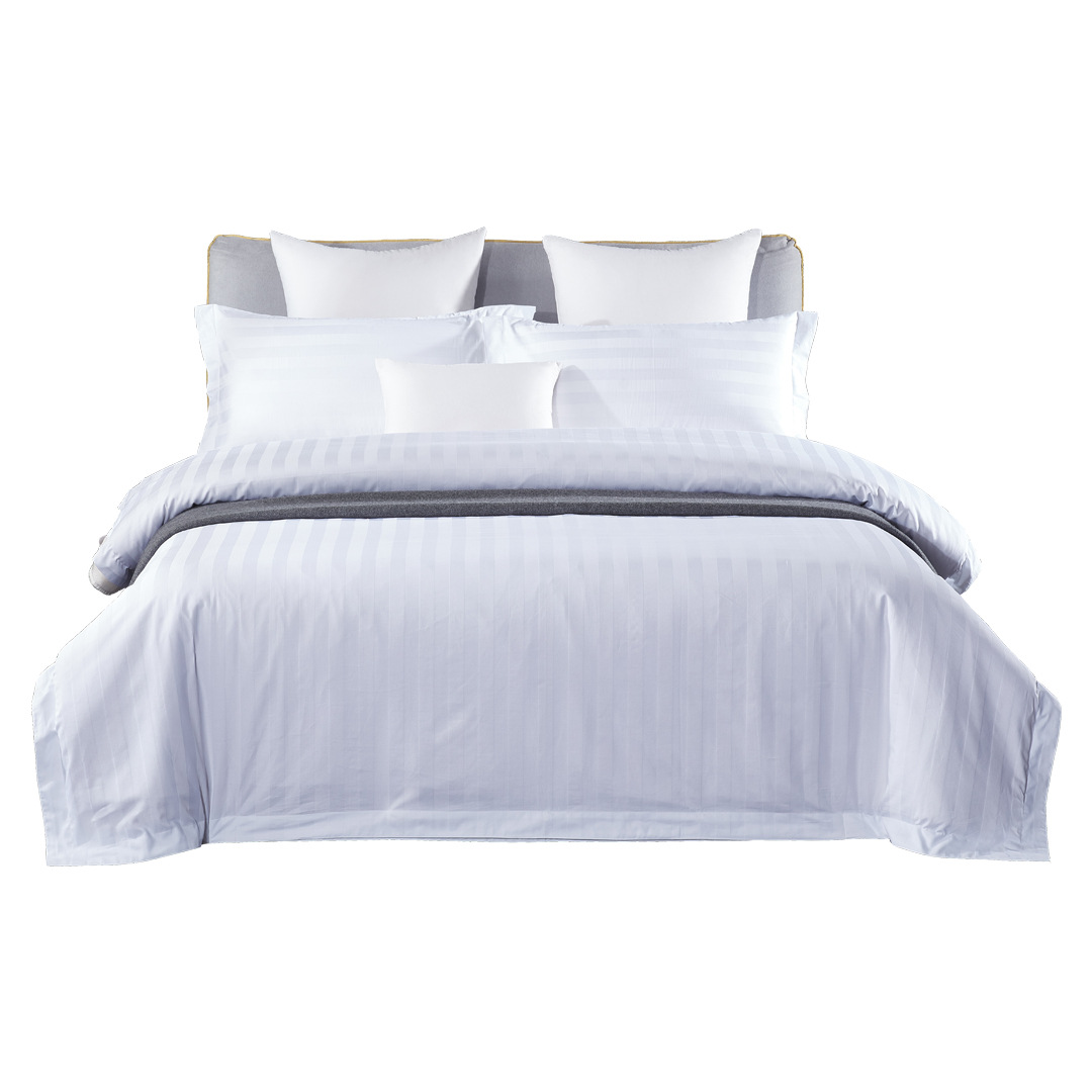 Cotton bedding hotel homestay hotel four-piece one-piece pure cotton simple satin bed sheet quilt cover pillowcase