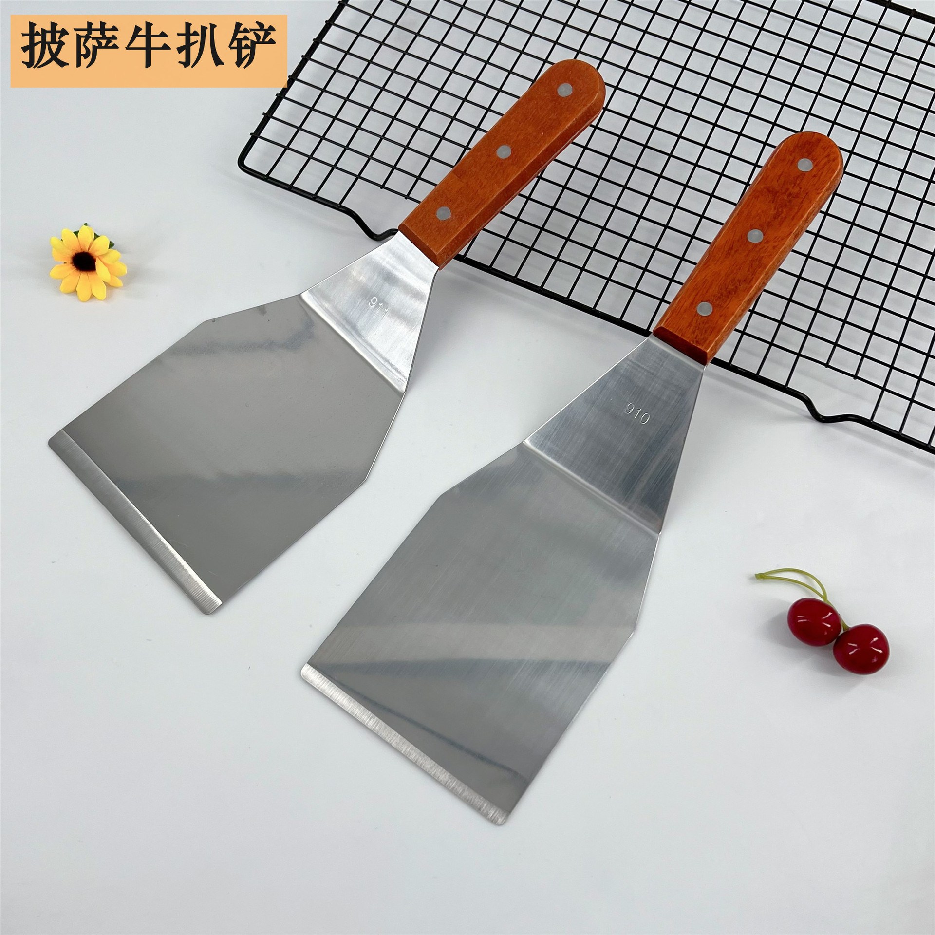 Набор кухонных принадлежностей, лопатка для жарки, нержавеющая сталь, лопатка для теппаньяки, набор инструментов для барбекю