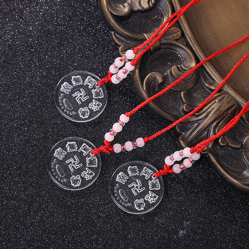 Popular Fashion Small Gift Amitabha Pendant Running River Lake Street Stall Hot Selling Glass Buddha Pendant Wholesale