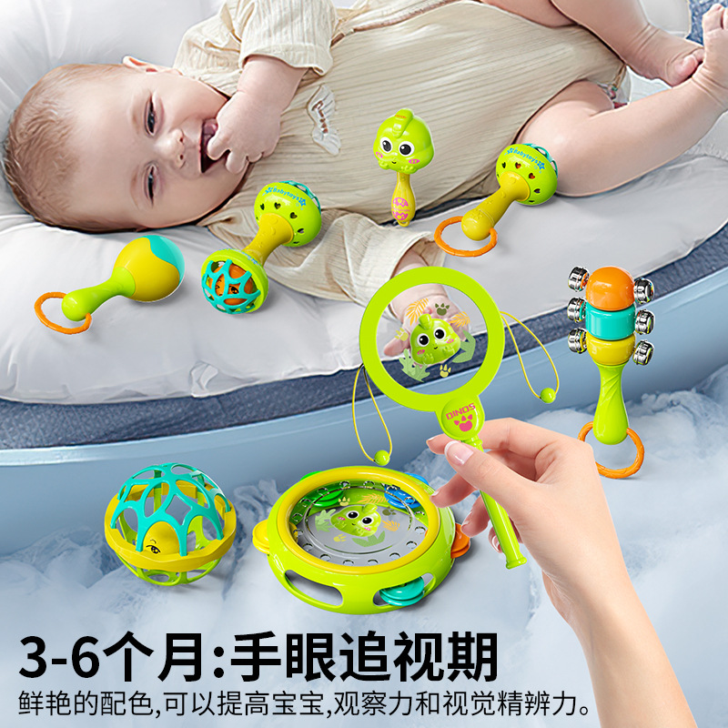 Dinosaur Rattle Baby Toy Hand Rattle Rattle Sand Hammer Rattle Baby 0-12 Months Early Education Soothing Toy