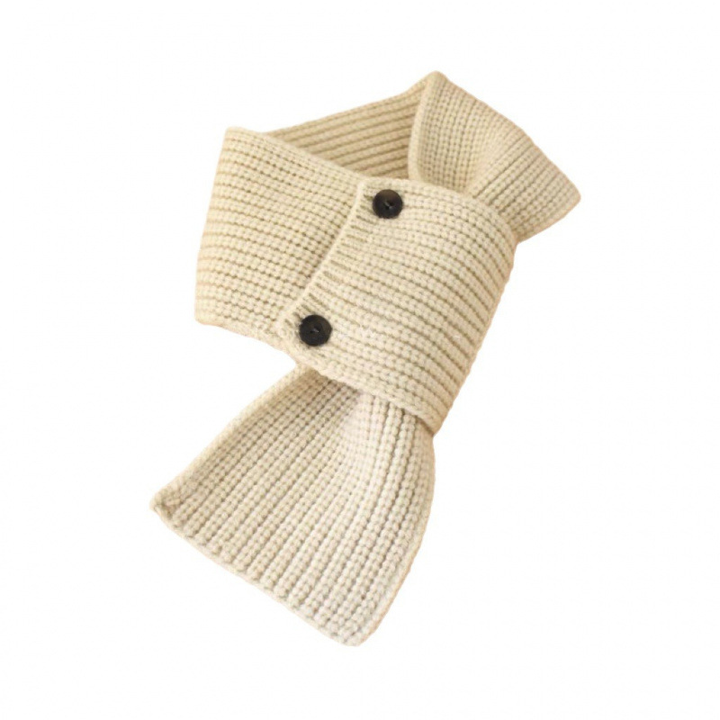 New Korean Children's Scarf Autumn and Winter Western Style All-match Men's and Women's Baby Scarf Button Korean Cross Pullover Scarf